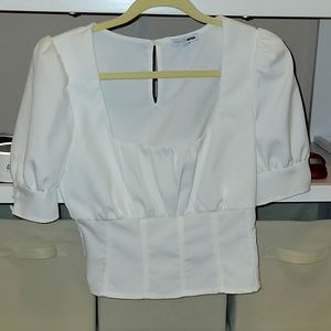 White bardot style top